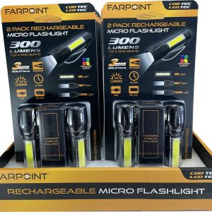 rechargeable micro flashlight 300 lumen 2 pack